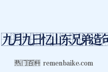 九月九日忆山东兄弟造句是什么意思的图片